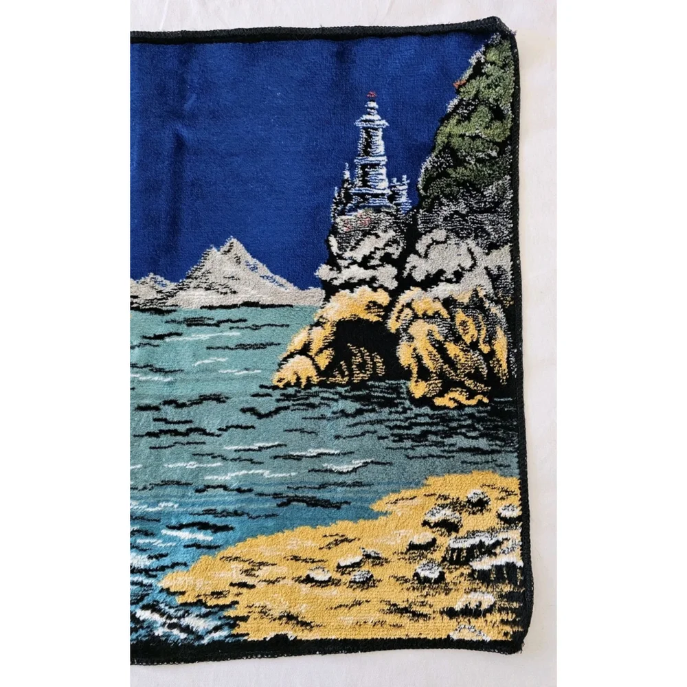 Vintage Tapestry Sailing Ship Barque Made In Italy Ramallah Trading New York